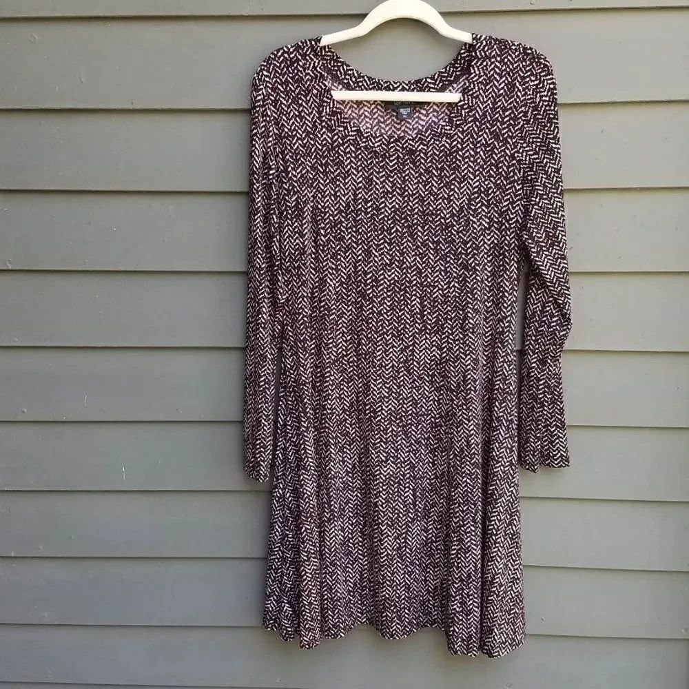 Karen Kane Black Tan Print Stretchy Dress size XL